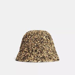 COACH~Straw Crochet Bucket Hat WOMENS SIZE MED/LARGE NEW WITH TAG